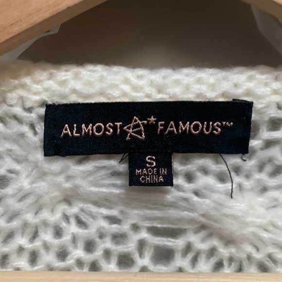 White Almost Famous Knit Cardigan. Size S - Picture 3 of 4